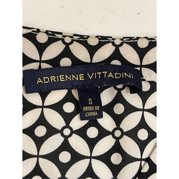 Adrienne Vittadini women’s 3/4 sleeve blouse small navy and white - Picture 6 of 7